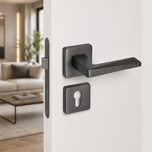 Sese Ayla Modeli Yale Rozetli Dış kapı Kolu Antrasit (200-242R-03-54) - 1