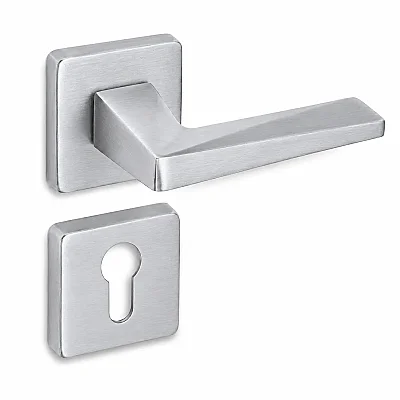 Sese Ayla Modeli Yale Rozetli Dış kapı Kolu Nikel Saten (200-242R-03-53) - Sese (1)