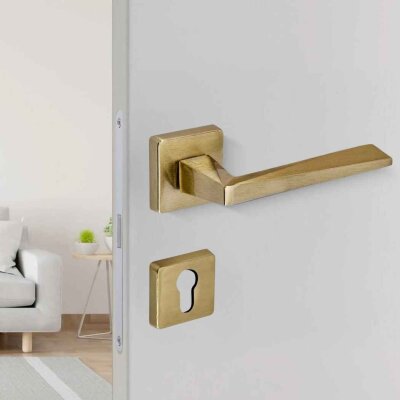 Sese Ayla Modeli Yale Rozetli Dış Kapı Kolu Titanyum (200-242R-03-05) - Sese