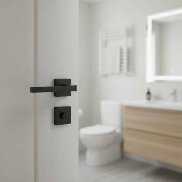 Sese Aysu Modeli Kare Rozetli Wc Kapı Kolu Siyah (200-241R-02-02) - 1