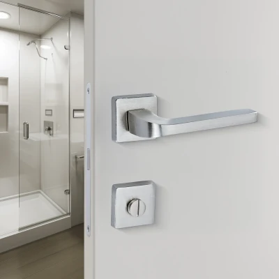 Sese Aysu Modeli Rozetli Wc Kapı Kolu Nikel Saten (200-241R-02-53) - 2