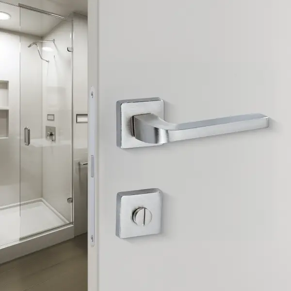 Sese Aysu Modeli Rozetli Wc Kapı Kolu Nikel Saten (200-241R-02-53) - 2