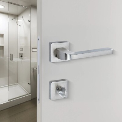 Sese Aysu Modeli Rozetli Wc Kapı Kolu Nikel Saten (200-241R-02-53) - 1
