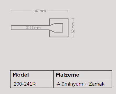 Sese Aysu Modeli Yale Rozetli Dış Kapı Kolu Nikel Saten (200-241R-03-53) - 4