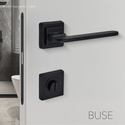 Sese Buse Modeli Rozetli Wc Kapı Kolu Siyah (200-215R-02-02) - 1