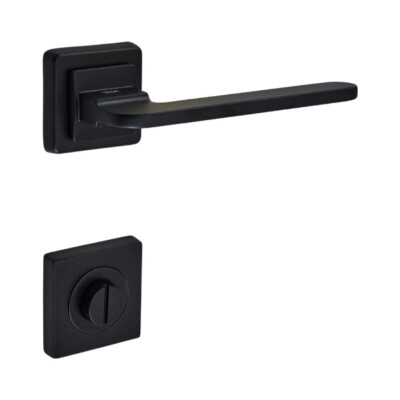 Sese Buse Modeli Rozetli Wc Kapı Kolu Siyah (200-215R-02-02) - 2