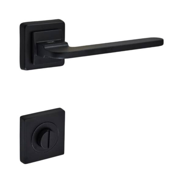 Sese Buse Modeli Rozetli Wc Kapı Kolu Siyah (200-215R-02-02) - 2