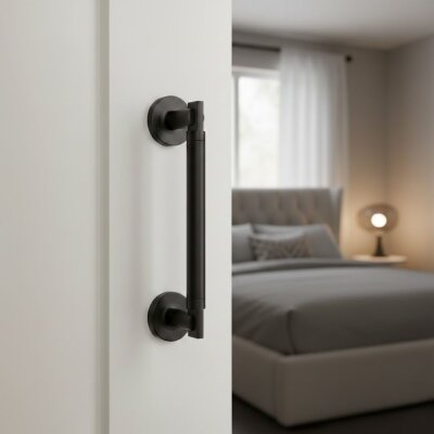 Sese Çekme Kapı Kolu Siyah Kol 25cm Ekonomik (202-03-25-02) - Sese