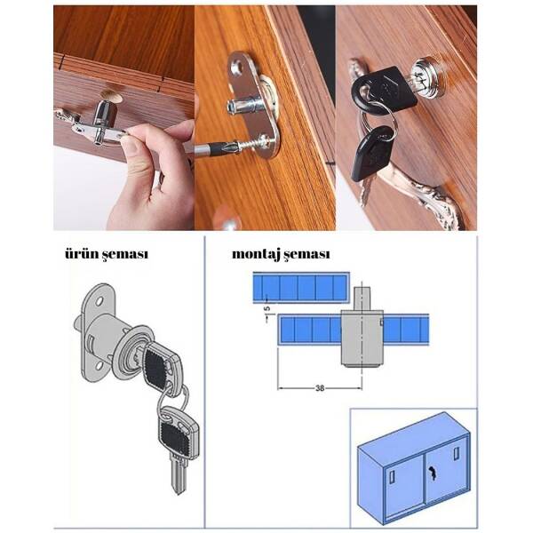 Sese Çekmece Kilidi Üçlü Önden (805-01-07-18) - 1