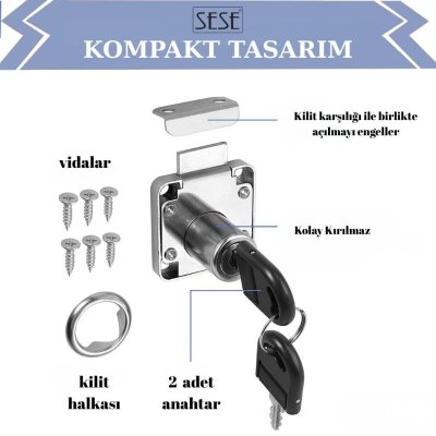 Sese Çekmece Kilidi Anahtarı Kırılan Kilit (805-01-02-19) - 4