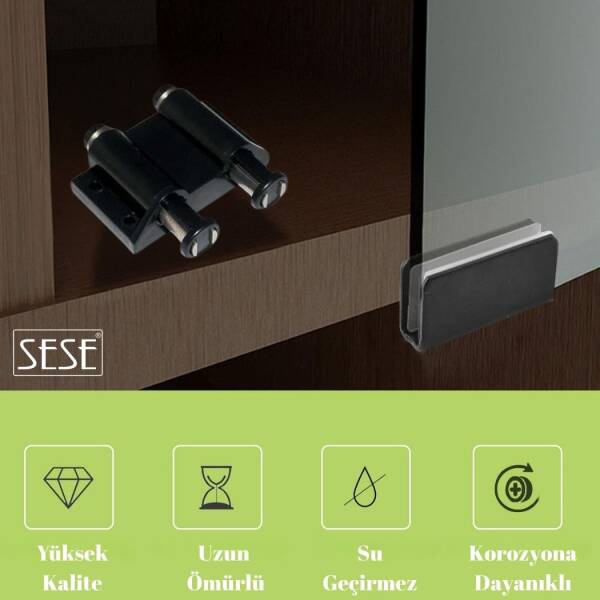 Sese Mıknatıslı Cam Kapak İtici Çiftli Cam Çıtçıtı (SS802-12) - 4