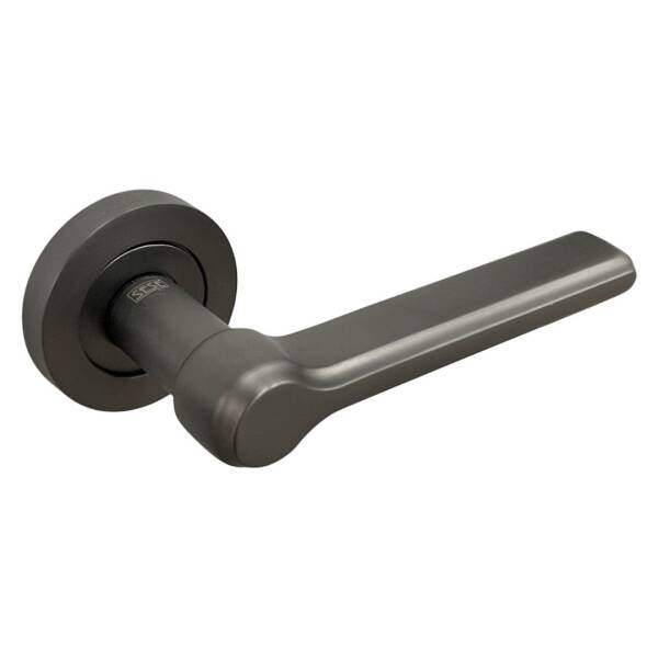 Sese Doğa Modeli Rozetli Oda Kapı Kolu Antrasit Renk (200-205R-01-54) - 1