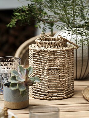 Sese Doğal Hasır Aydınlatma Fener 15*20 cm (4912294) - SESE