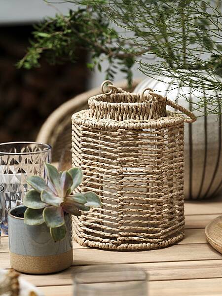 Sese Doğal Hasır Aydınlatma Fener 15*20 cm (4912294) - 1