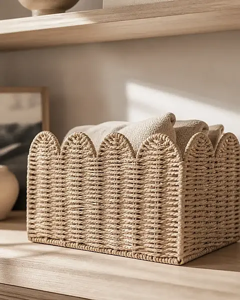 Sese Doğal Hasır Sepet 24*24*14 cm (4912637) - 1
