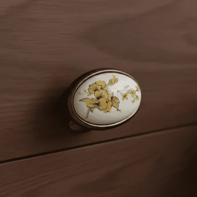 Tomurcuk Porselen Beyaz Düğme Kulp (198-19-D-87) - 1