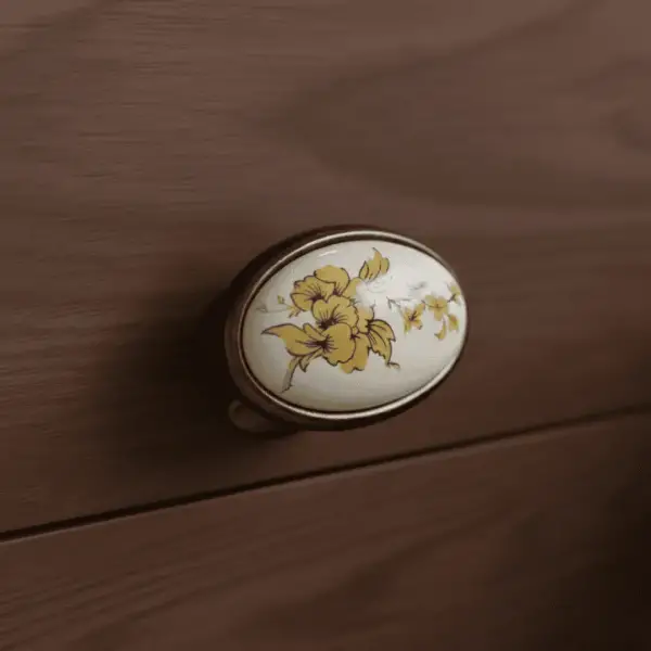 Tomurcuk Porselen Beyaz Düğme Kulp (198-19-D-87) - 1