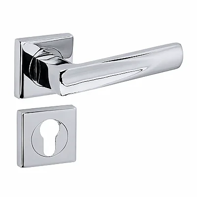 Sese Duru Modeli Yale Rozetli Dış Kapı Kolu Krom Renk (200-203R-03-18) - 3