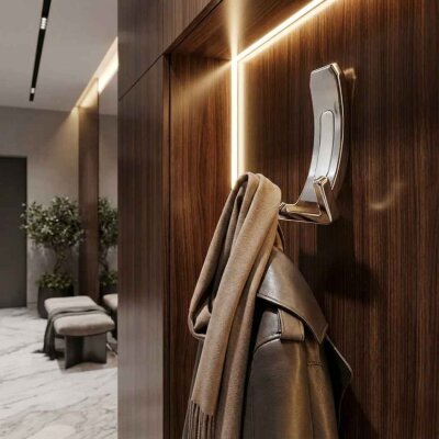 Sese Elbise Askısı Krom/Mat Krom Renk Portmanto Askısı (20-02-18/24) - Sese