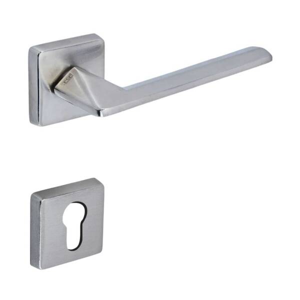 Sese Eliz Modeli Yale Rozetli Dış Kapı Kolu Inox Renk (200-201R-03-53) - 1