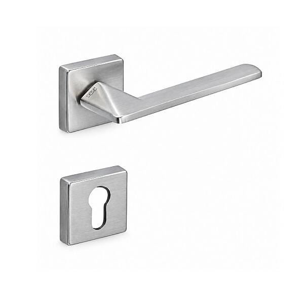 Sese Eliz Modeli Yale Rozetli Dış Kapı Kolu Inox Renk (200-201R-03-53) - 2