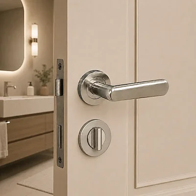 Sese Esin Modeli Yuvarlak Rozetli Wc Kapı Kolu Inox Renk (200-261R-02-53) - Sese (1)