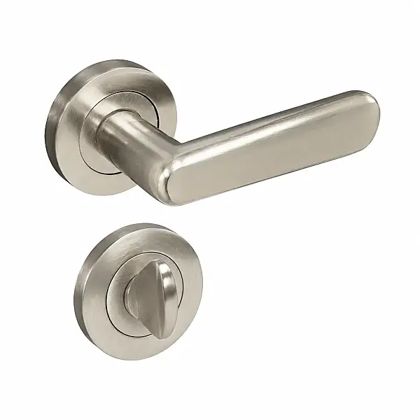 Sese Esin Modeli Yuvarlak Rozetli Wc Kapı Kolu Inox Renk (200-261R-02-53) - 2