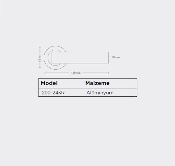 Sese Evin Modeli Rozetli Oda Kapı Kolu Siyah (200-243R-01-02) - 3