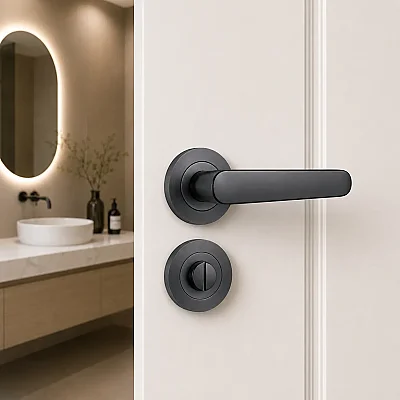 Sese Evin Modeli Rozetli Wc Kapı Kolu Antrasit (200-243R-02-54) - 1
