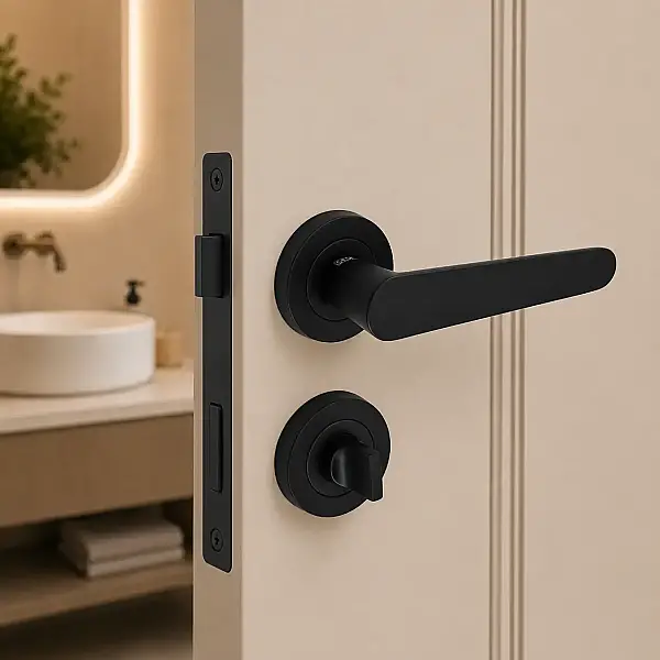 Sese Evin Modeli Rozetli Wc Kapı Kolu Siyah (200-243R-02-02) - 1