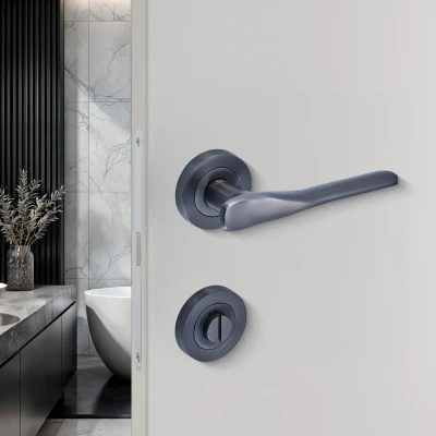 Sese Ezgi Modeli Rozetli Wc Kapı Kolu Antrasit (200-240R-02-54) - 1