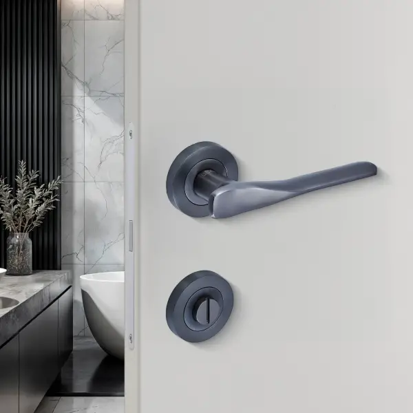 Sese Ezgi Modeli Rozetli Wc Kapı Kolu Antrasit (200-240R-02-54) - 1