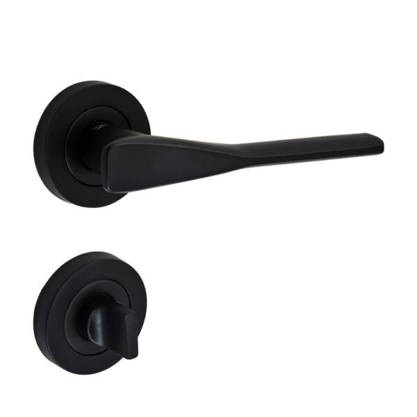 Sese Ezgi Modeli Rozetli Wc Kapı Kolu Siyah (200-240R-02-02) - 1