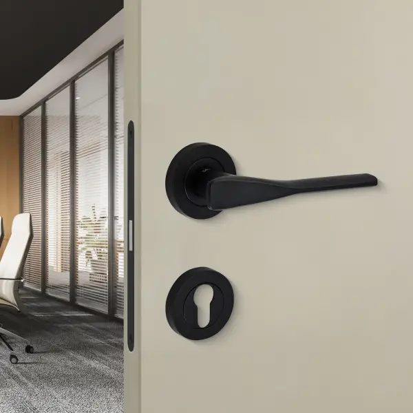 Sese Ezgi Modeli Rozetli Yale Dış Kapı Kolu Siyah (200-240R-03-02) - 1