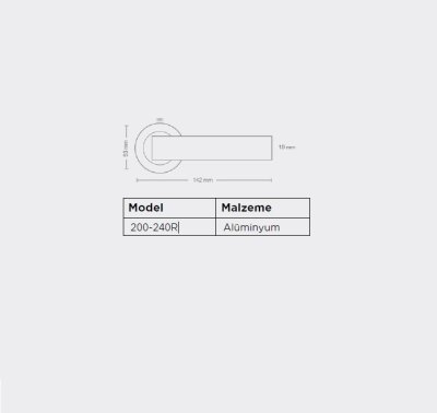 Sese Ezgi Modeli Yale Rozetli Dış Kapı Kolu Antrasit (200-240R-03-54) - Sese (1)