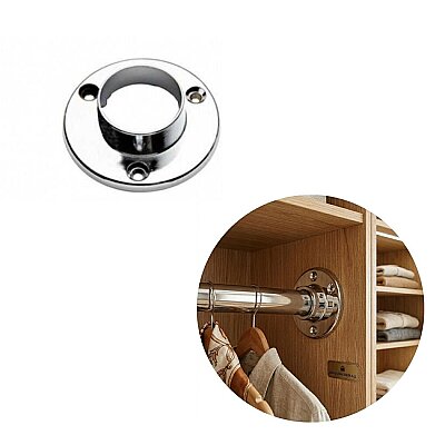 Sese Askı Borusu Flanşı Yuvarlak Krom 25mm (253-05-01-18) - Sese