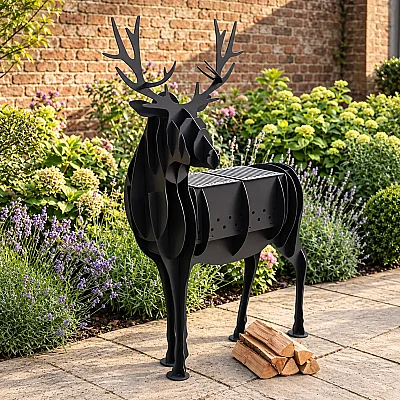 Sese Geyik Figürlü Mangal Barbekü 145x55x125cm - 1
