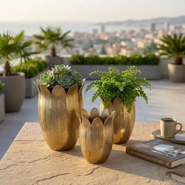 Sese Gold Metal Saksı Orta Boy (PNL-MG05 M) - 1