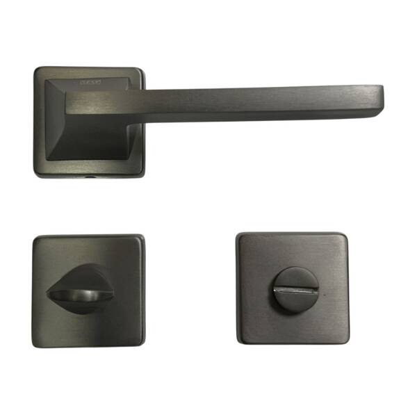 Sese Ilgın Modeli Kare Rozetli Wc Kapı Kolu Antrasit Renk (200-231R-02-54) - 1