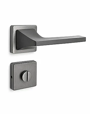 Sese Ilgın Modeli Kare Rozetli Wc Kapı Kolu Antrasit Renk (200-231R-02-54) - Sese (1)