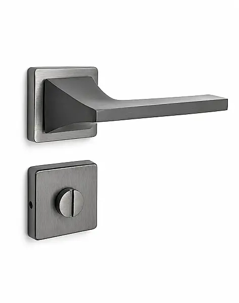 Sese Ilgın Modeli Kare Rozetli Wc Kapı Kolu Antrasit Renk (200-231R-02-54) - 2