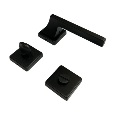 Sese Ilgın Modeli Kare Rozetli Wc Kapı Kolu Siyah Renk (200-231R-02-02) - 3