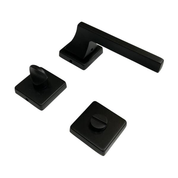 Sese Ilgın Modeli Kare Rozetli Wc Kapı Kolu Siyah Renk (200-231R-02-02) - 3