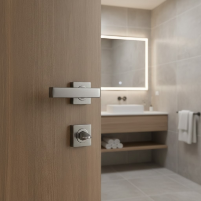 Sese Jale Modeli Rozetli Wc Kapı Kolu Inox Renk (200-213R-02-53) - Sese