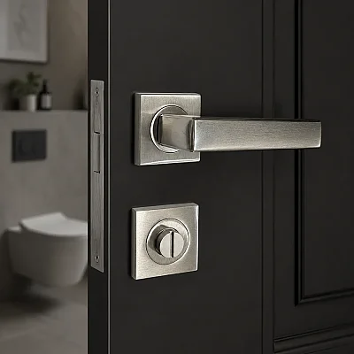 Sese Jale Modeli Rozetli Wc Kapı Kolu Inox Renk (200-213R-02-53) - 1