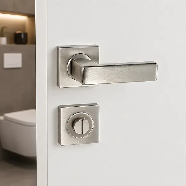 Sese Jale Modeli Rozetli Wc Kapı Kolu Inox Renk (200-213R-02-53) - 2