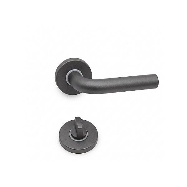 Sese Seda Modeli Yuvarlak Rozetli Wc Kapı Kolu Antrasit (200-236R-02-54) - 2