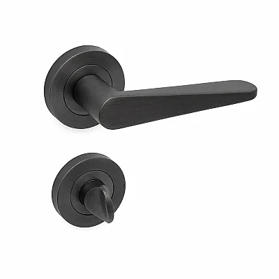 Sese Zara Modeli Yuvarlak Rozetli Wc Kapı Kolu Antrasit (200-223R-02-54) - Sese (1)