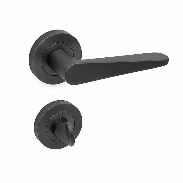 Sese Zara Modeli Yuvarlak Rozetli Wc Kapı Kolu Antrasit (200-223R-02-54) - 2