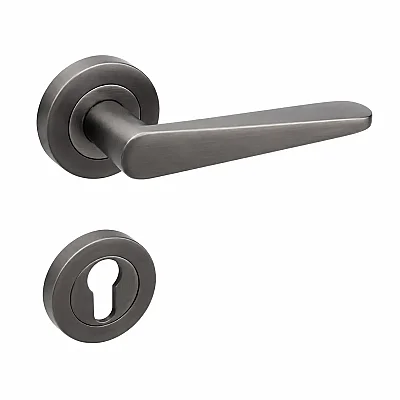 Sese Zara Modeli Yuvarlak Rozetli Yale Kapı Kolu Antrasit (200-223R-03-54) - 1